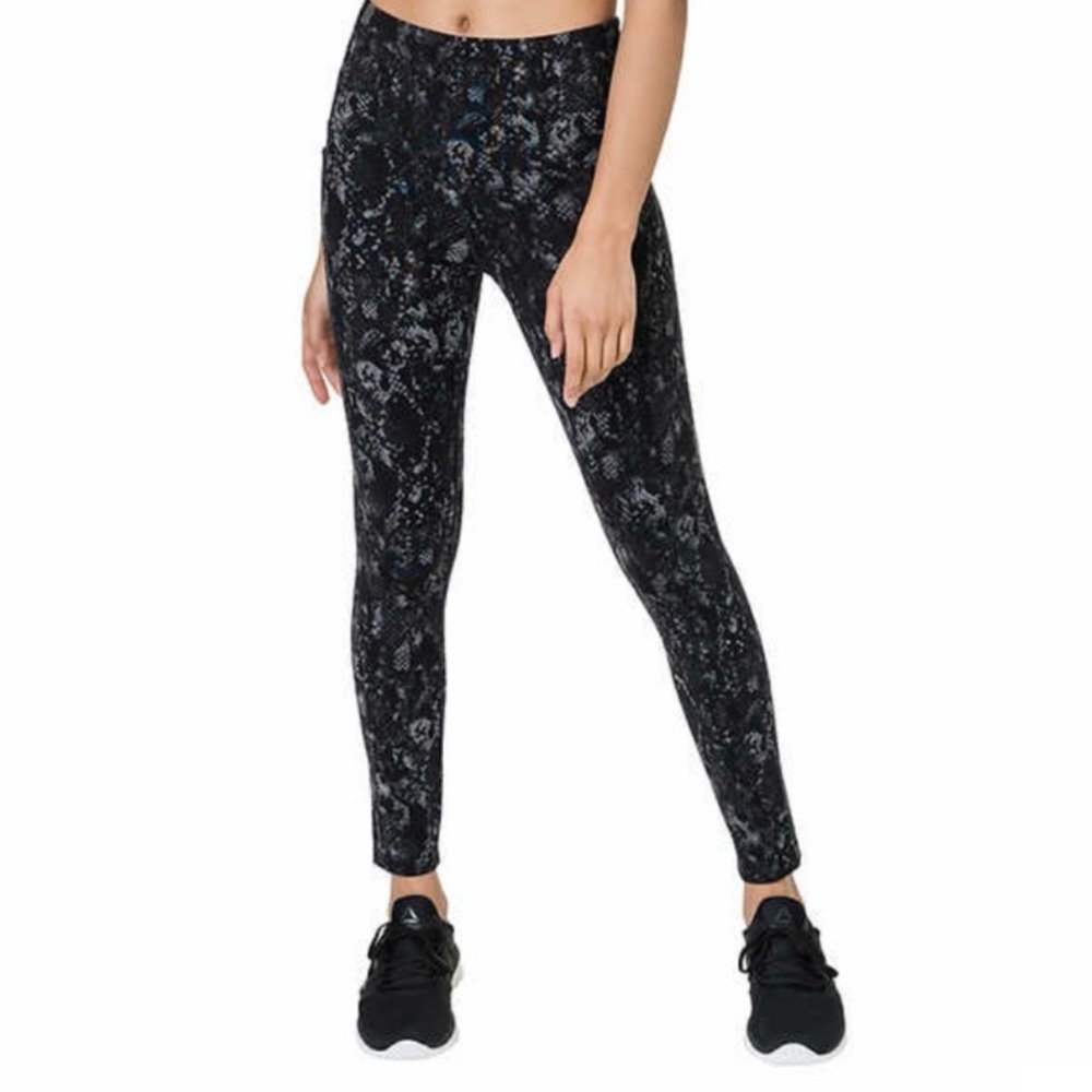 EUC- Tuff Athletics High Waist Snake Print Compression Legging w/Side Pockets